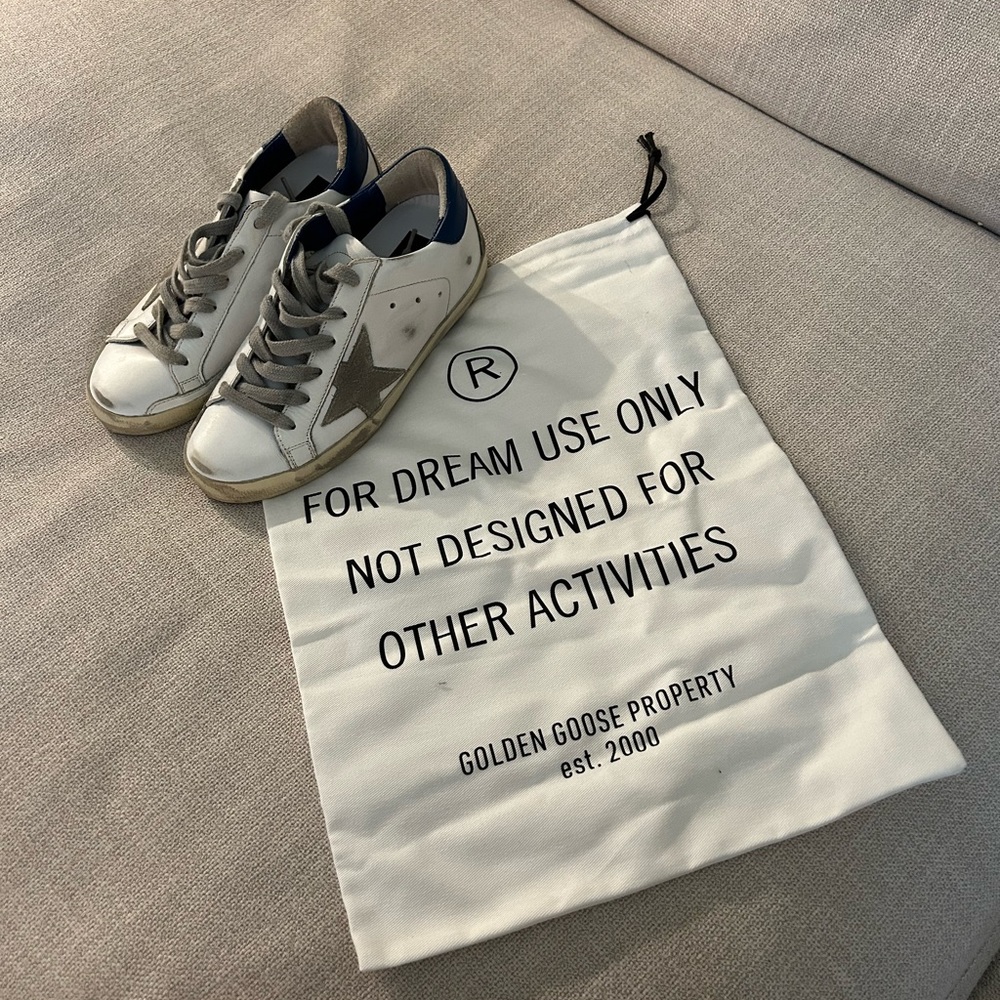 Brand new gold gooses!!! very lightly worn with original box and bag!